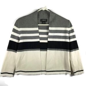 Liz Claiborne Career Stripped Open Front Sweater Cardigan